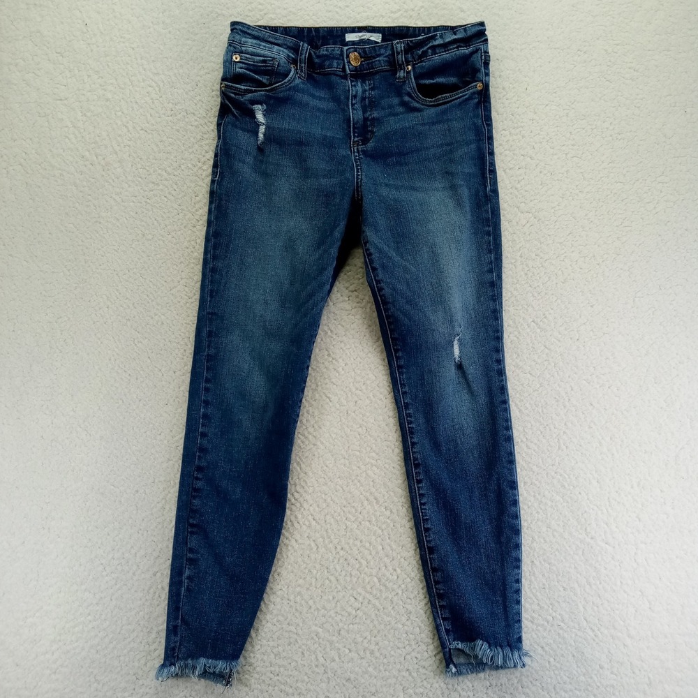 STS Blue Women's Jeans Size 28 Blue‎ Wash Distressed Frayed Hem Skinny